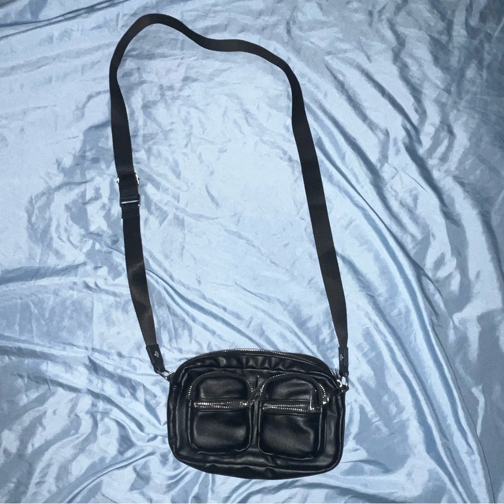 Wild Fable Faux Leather Black Crossbody Bag